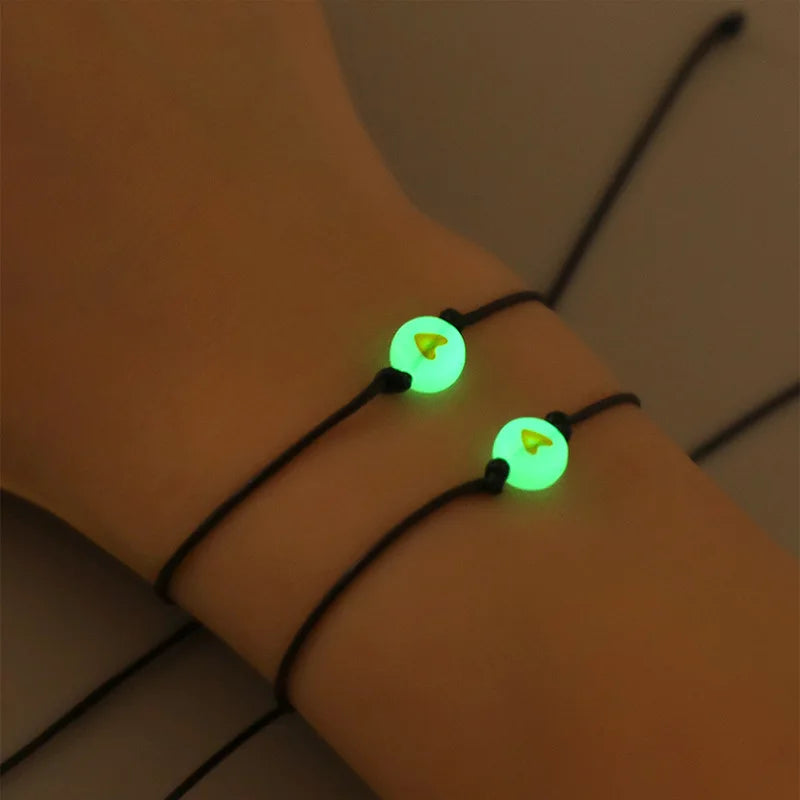 Vintage Luminous Pinky Promise Couple Bracelets