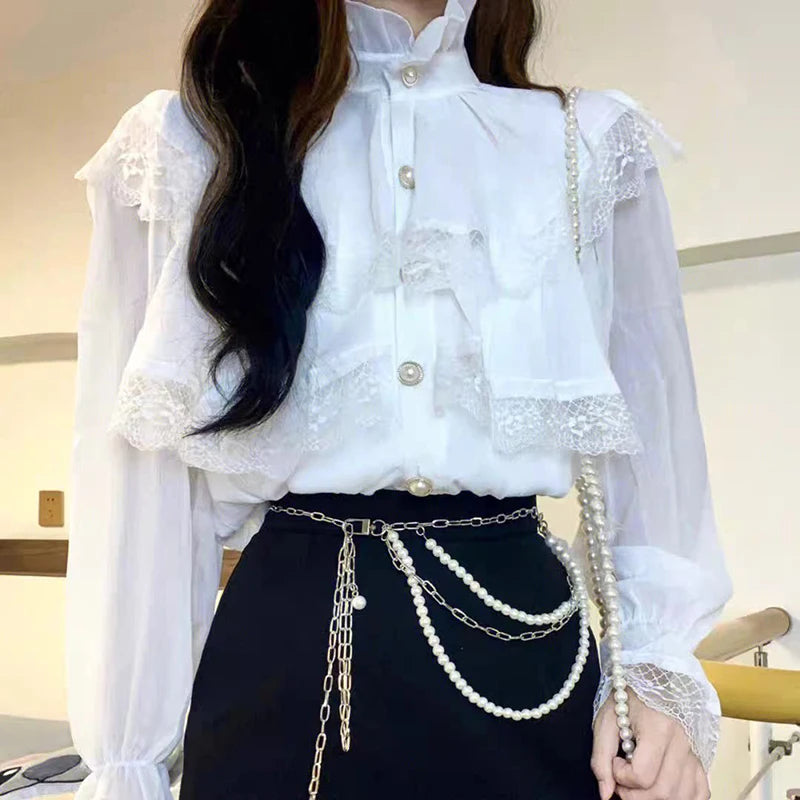 Vintage Lace Lolita Long Sleeve Blouse