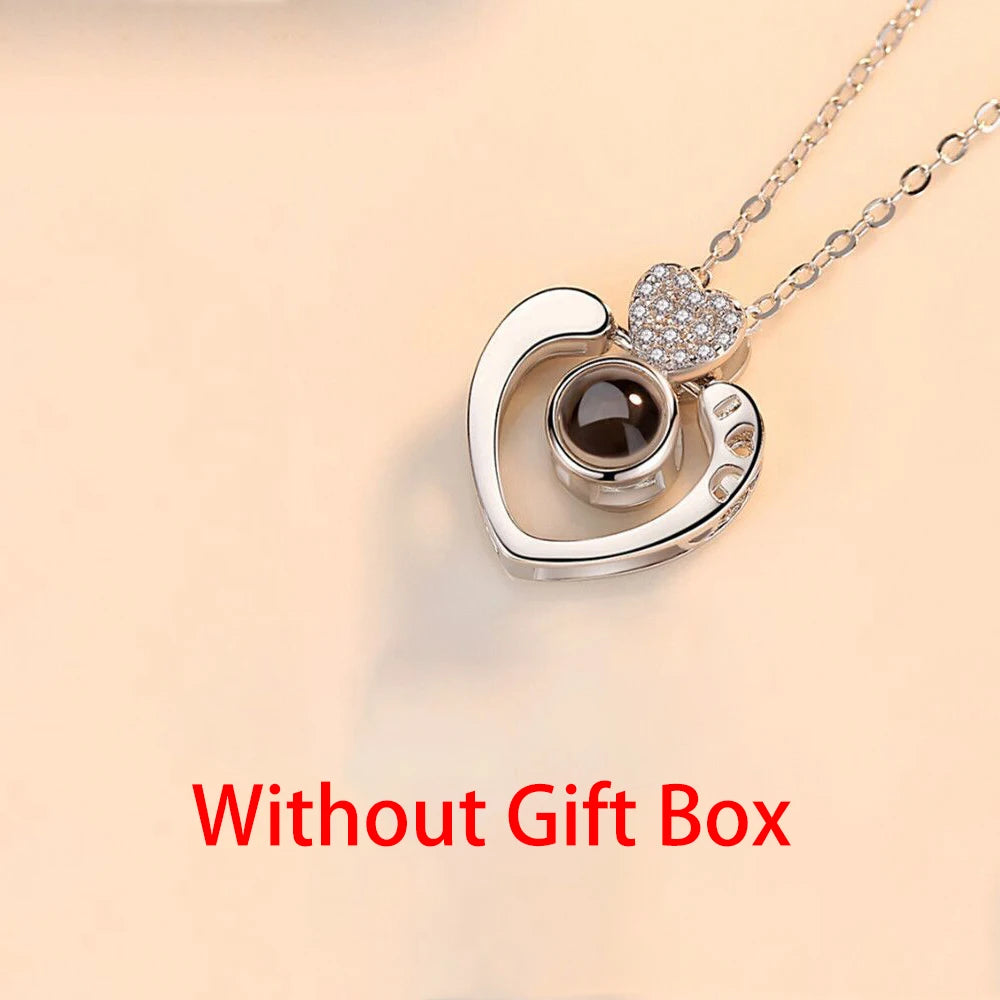 Vintage Love Projection Necklace With Exquisite Rose Gift Box