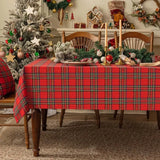 Plaid Christmas Tablecloth Red Green Vintage