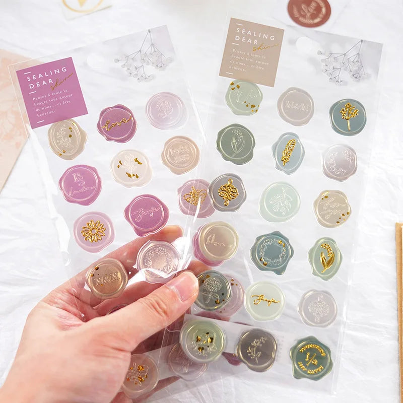 Vintage Wax Seal Stickers Set DIY