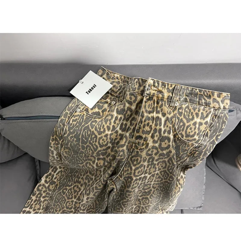 American Vintage Leopard High Waist Jeans