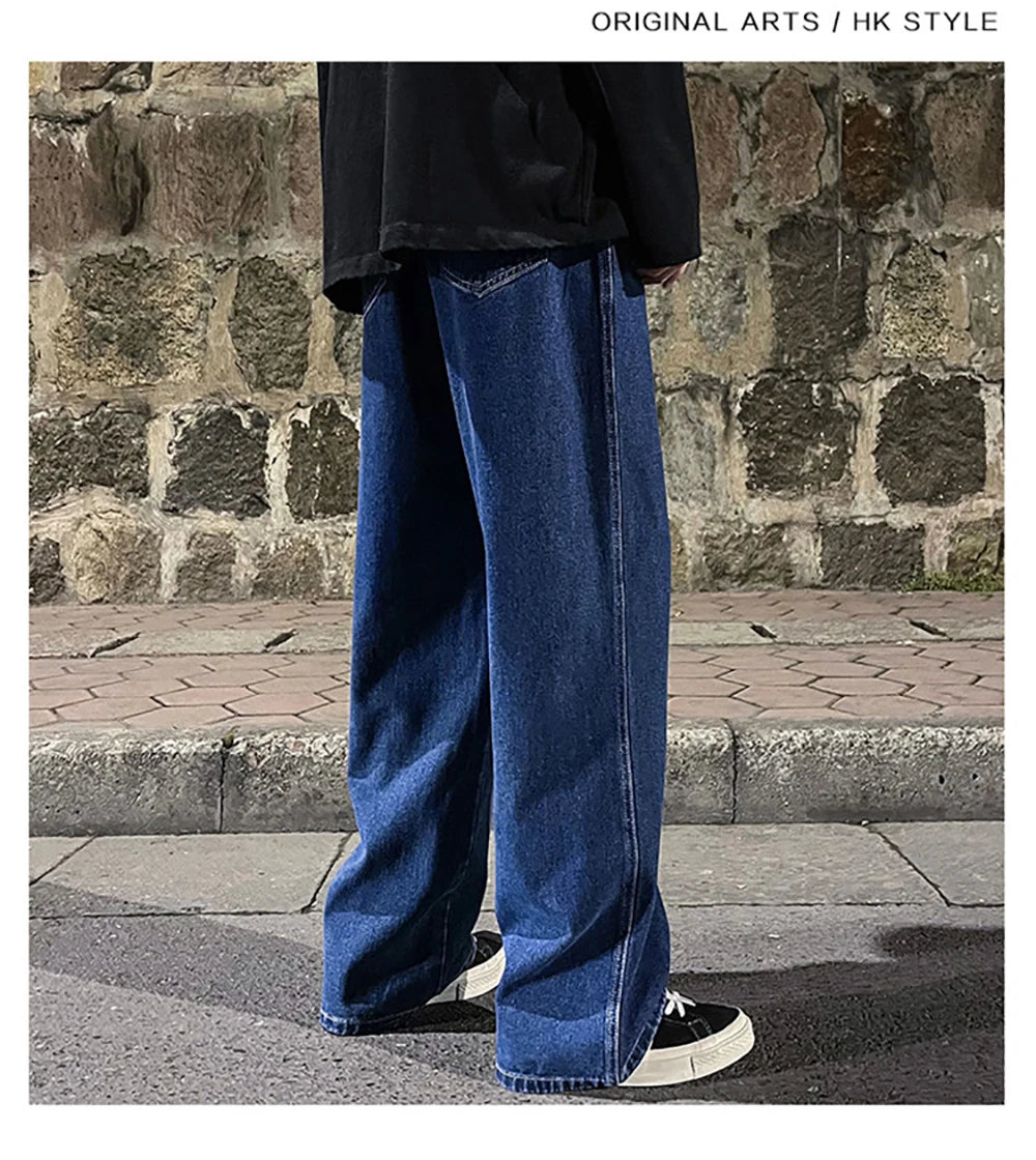 Vintage High Street Hip-hop Loose Straight Drape Pants