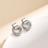 Vintage Gold Circle Stud Earrings Women