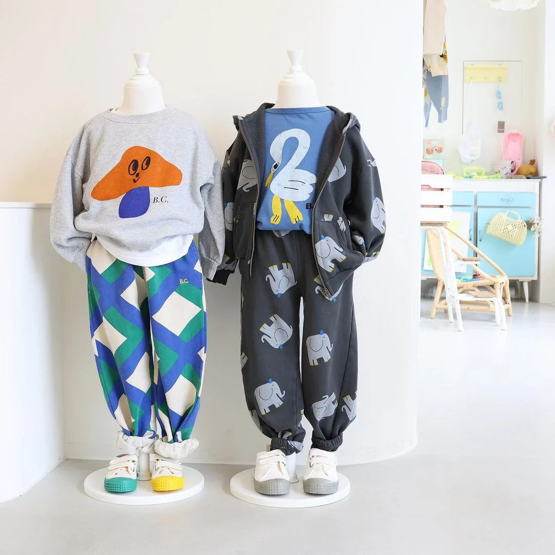 2023 Kids Cartoon Sweatshirt & Pants Set