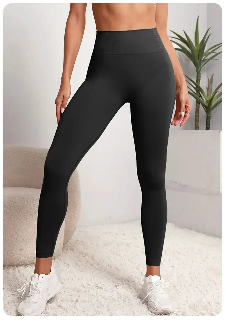 High Waist Seamless Hip Lifting Vintage Sports Leggings