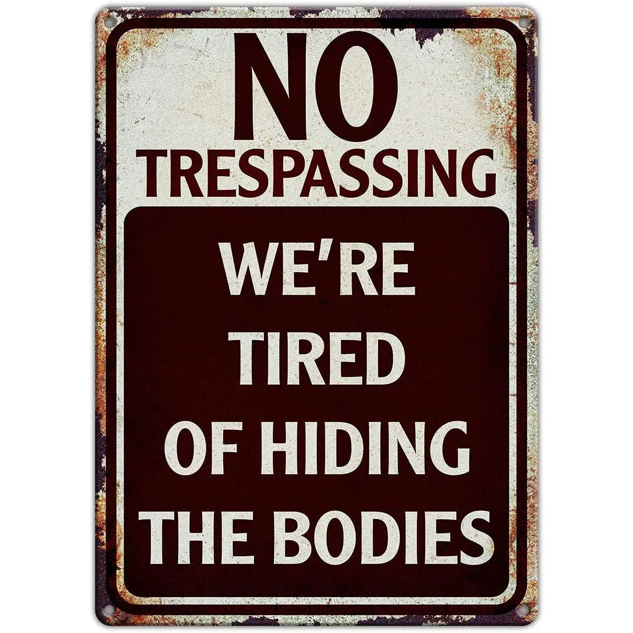 Vintage No Trespassing Warning Metal Signs