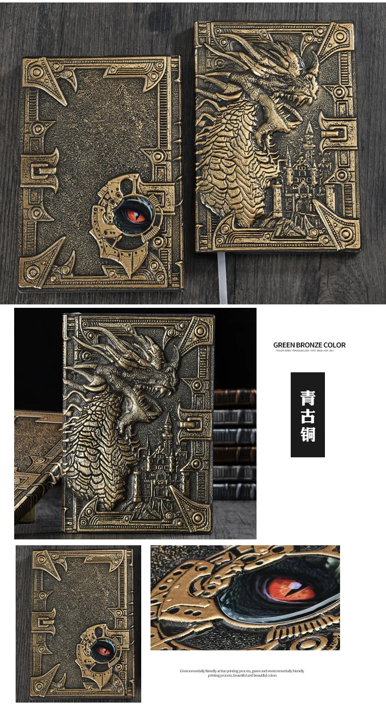 Vintage 3D Three-dimensional Dragon A5 Notebook