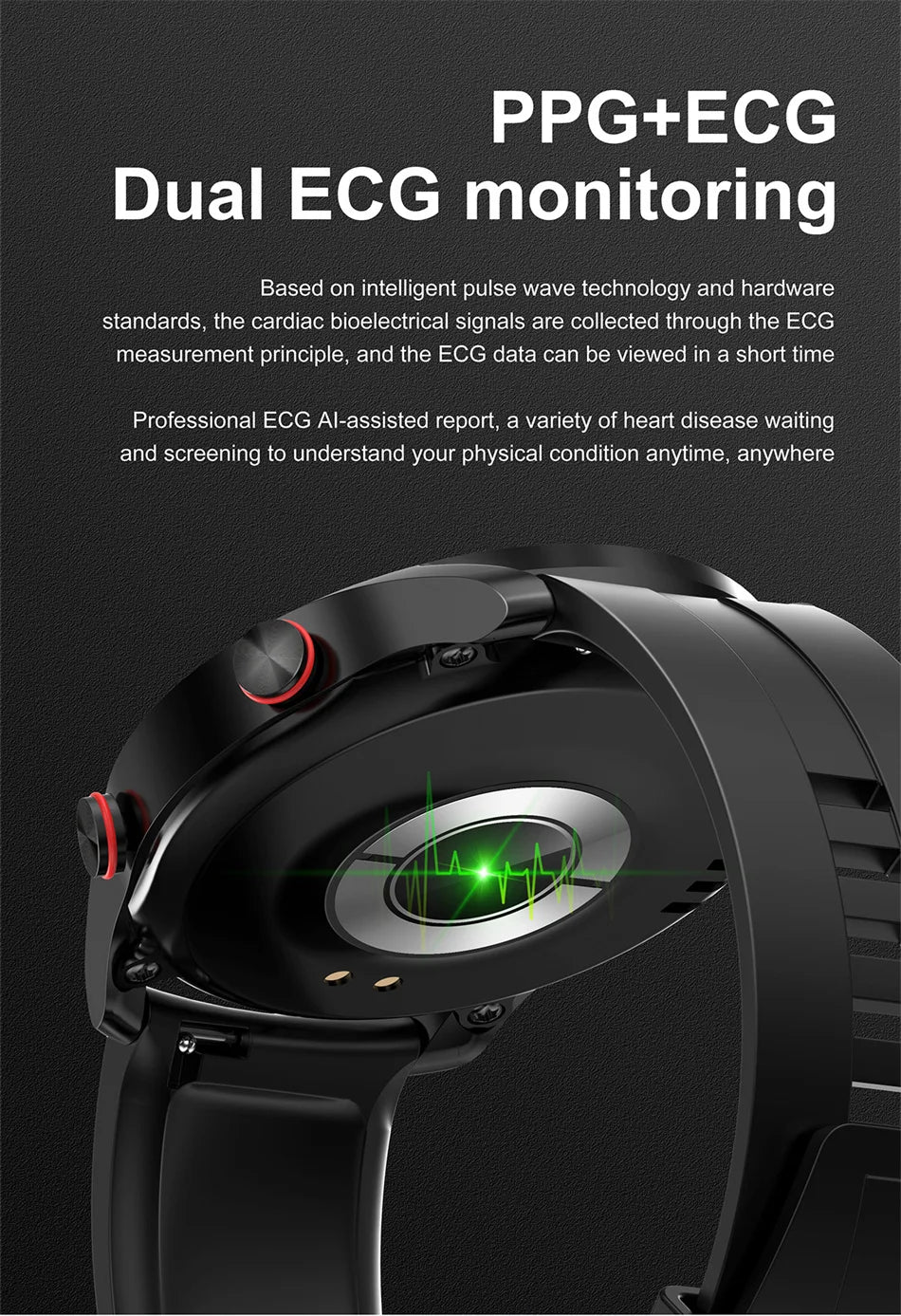 ECG+PPG Sports Waterproof Smartwatch