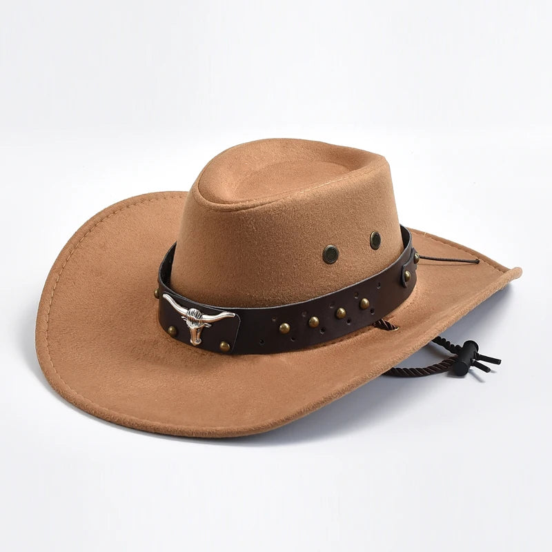 Vintage Suede Cowboy Hat for Parties