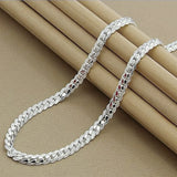 925 Sterling Silver Full Sideways Chain  Vintage Necklace