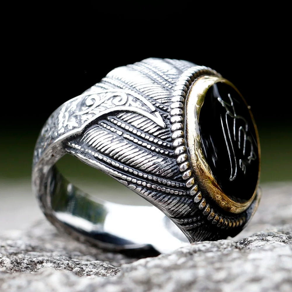 Vintage Stainless Steel Turkish Signet Ring