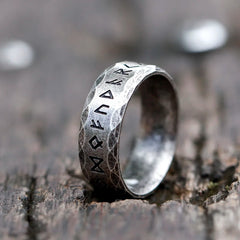 Vintage Stainless-Steel Odin Viking Rune Rings