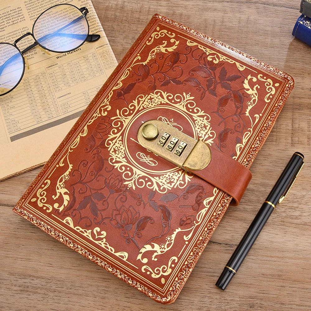 Vintage A5 Password-Lock Notebook