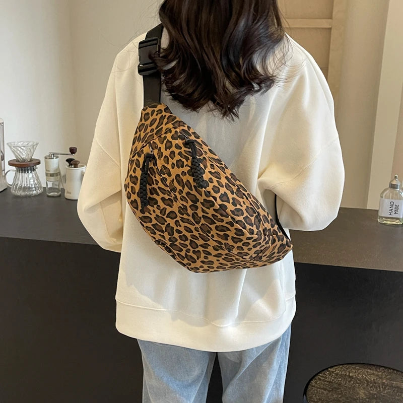 Vintage Leopard Print Fanny Pack Women’s Fashion Bag