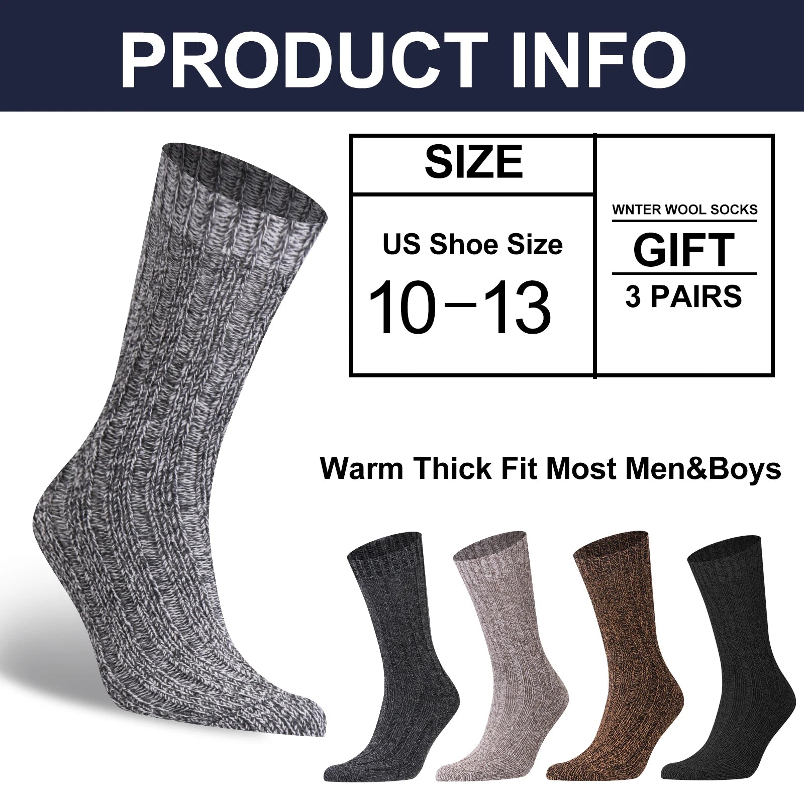 Vintage Thermal Winter Men Socks Gift