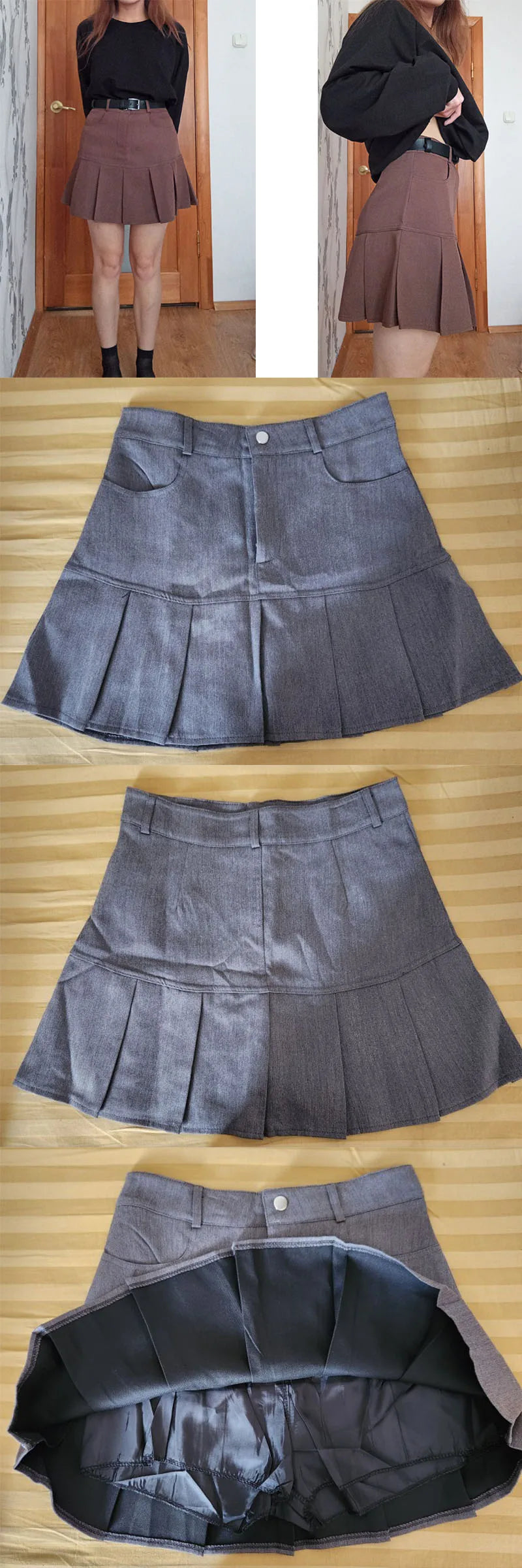 Vintage High Waist Pleated Skirt