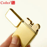 Vintage Brass Slim Windproof Lighter Gift