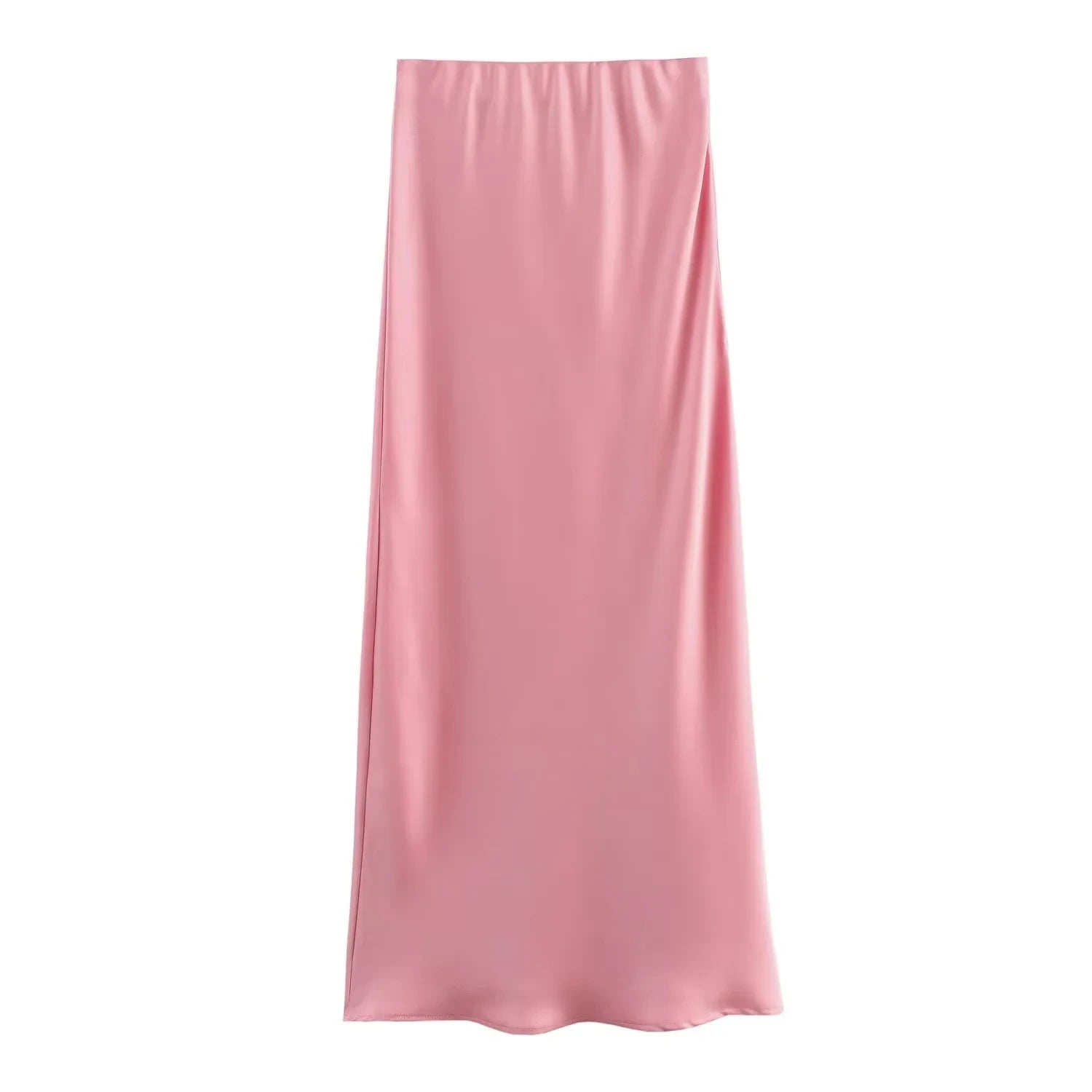 Vintage Flowing Satin Midi Skirt