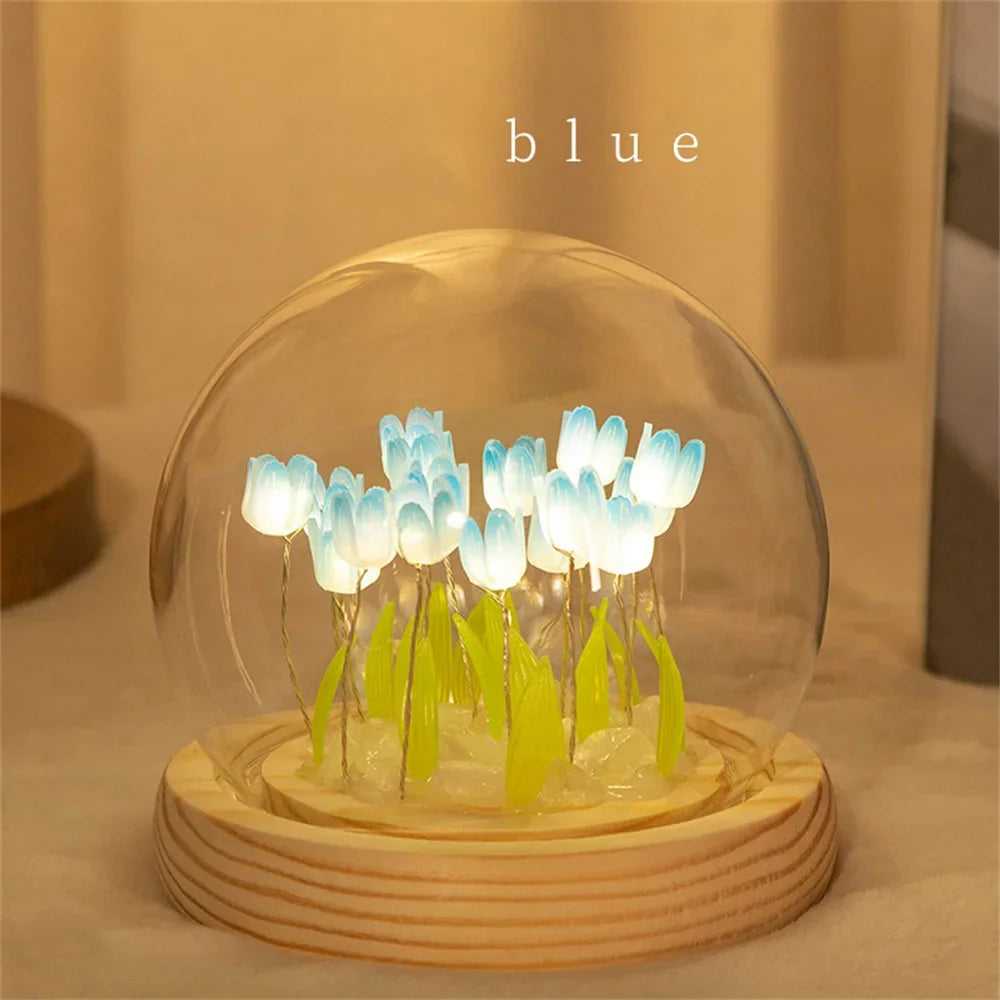 Vintage Artificial Tulip Flower Night Light