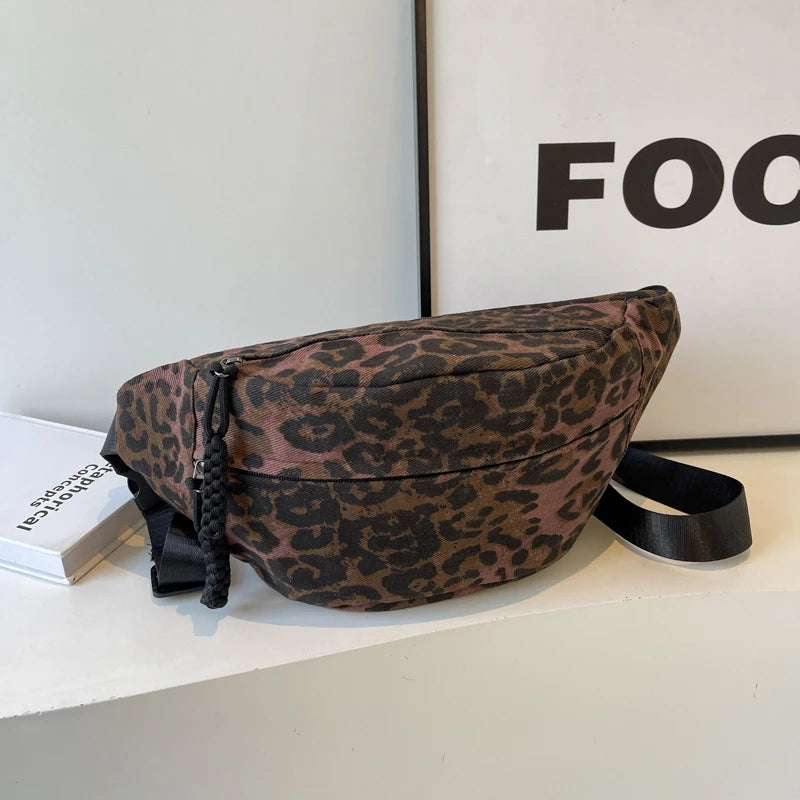 Vintage Leopard Print Fanny Pack Women’s Fashion Bag