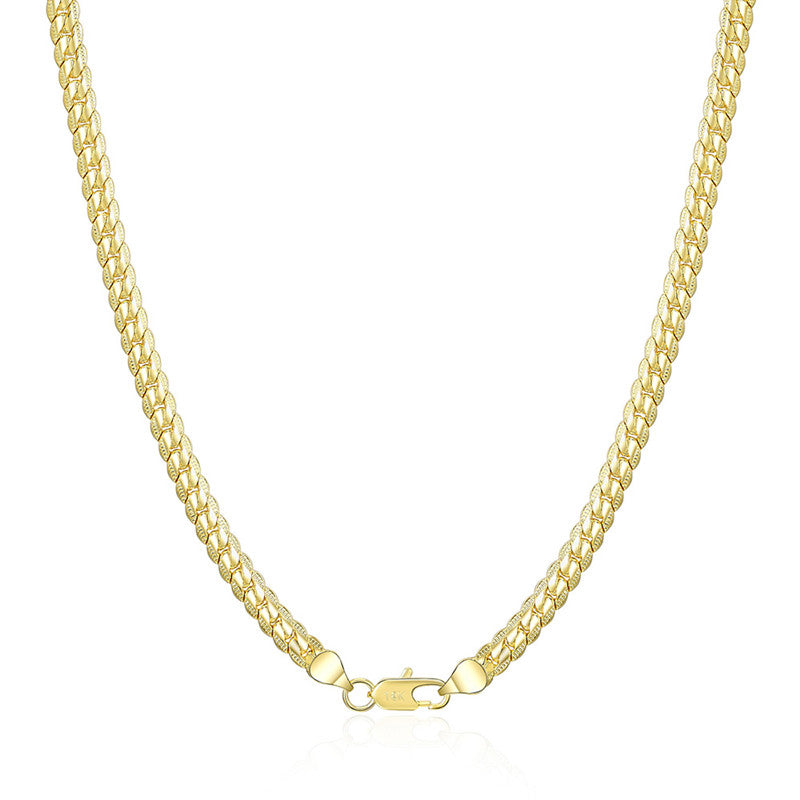 18K Gold/Silver Color Full Sideways Chain Vintage Necklace