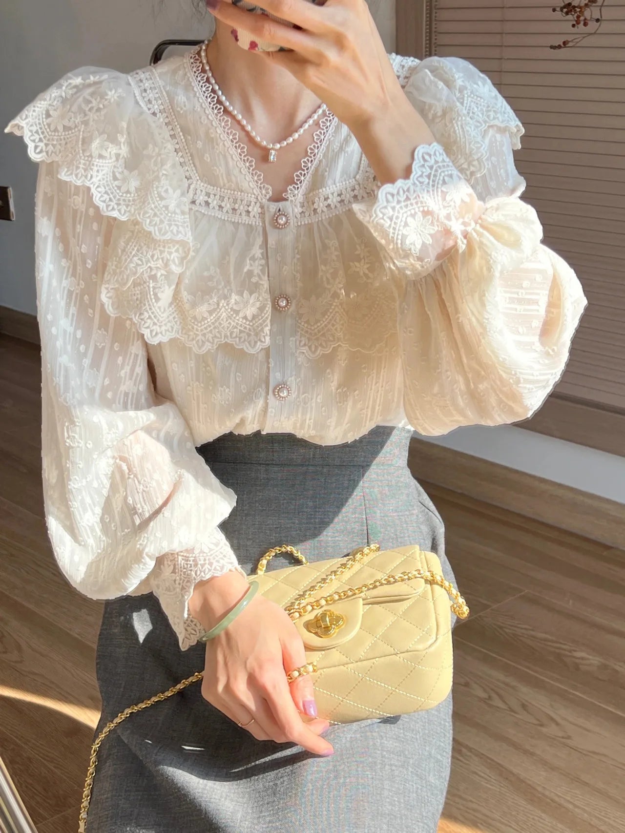 Vintage Lace Lolita Long Sleeve Blouse