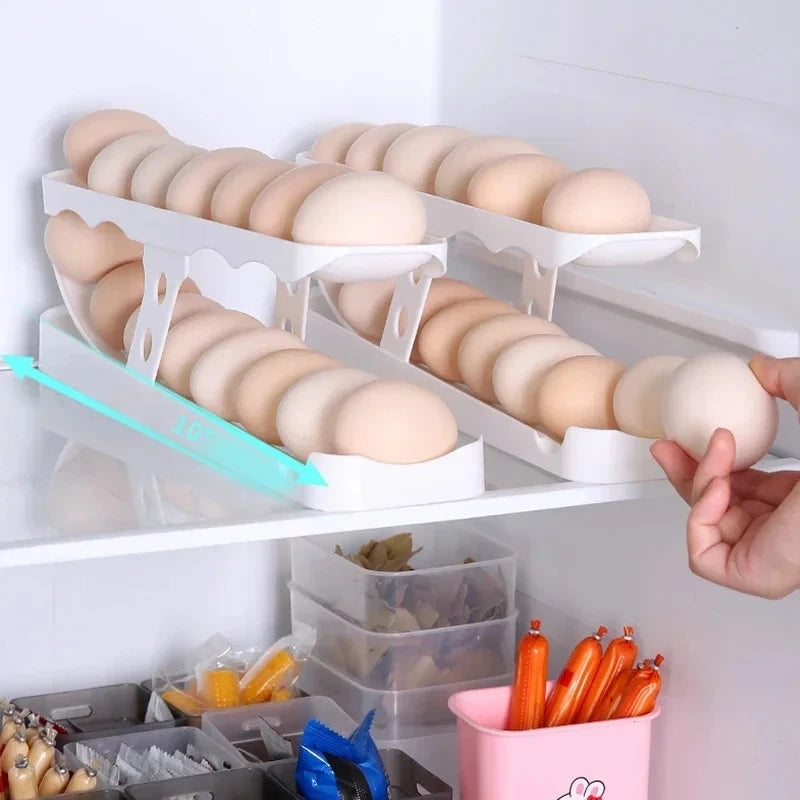 Automatic Scrolling Egg Rack Organizer