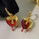 Luxury Vintage Heart Resin Drop Earrings