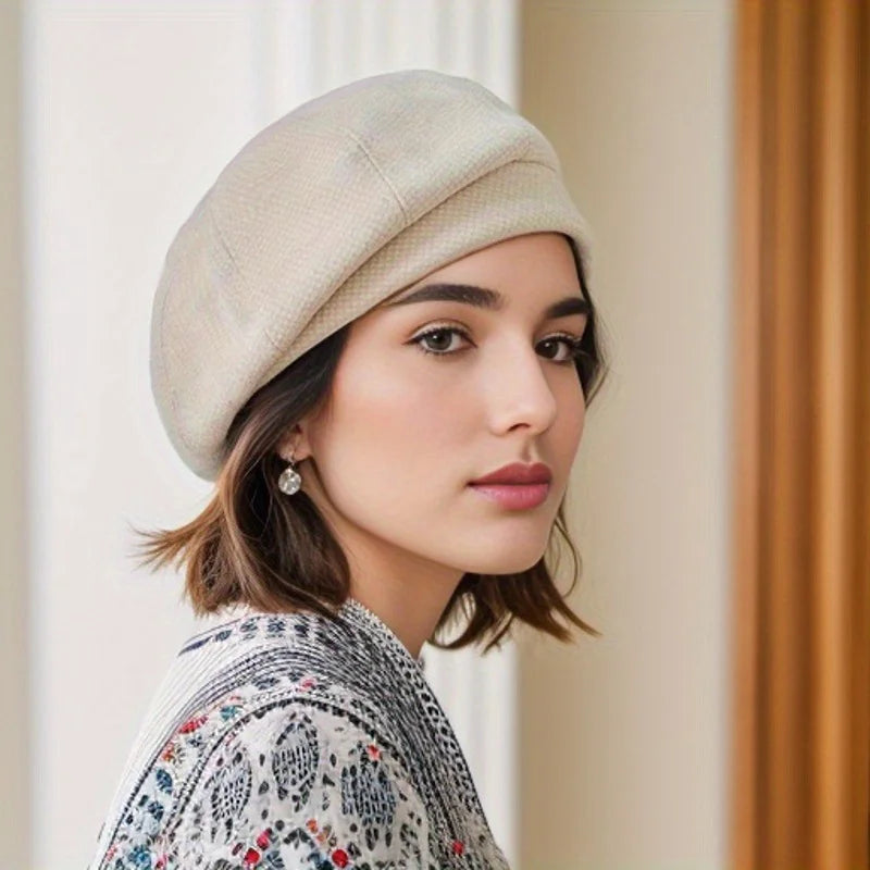 Vintage Elegant Wool Beret for Women Autumn