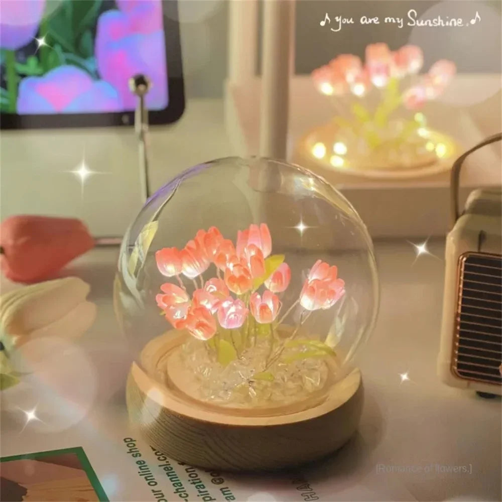 Vintage Artificial Tulip Flower Night Light