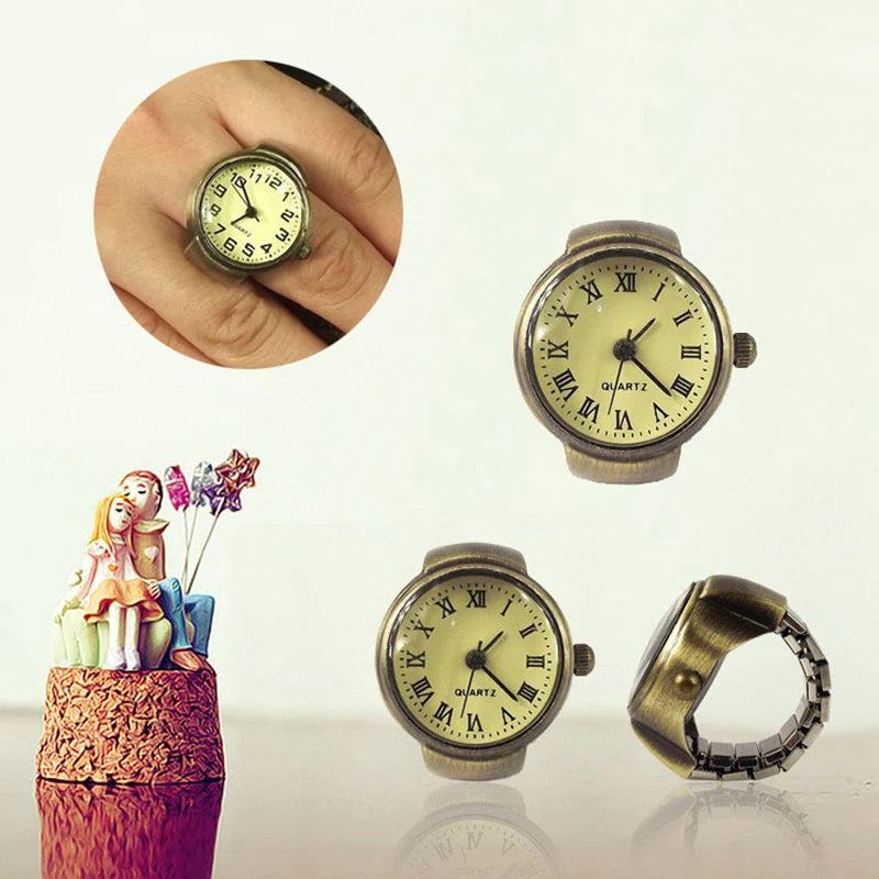 Vintage Punk Finger Watch Couple Rings