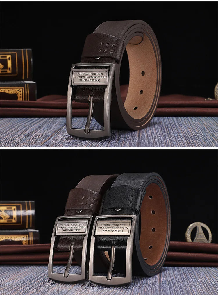 Luxury Men's Leather Belt Alloy Buckle