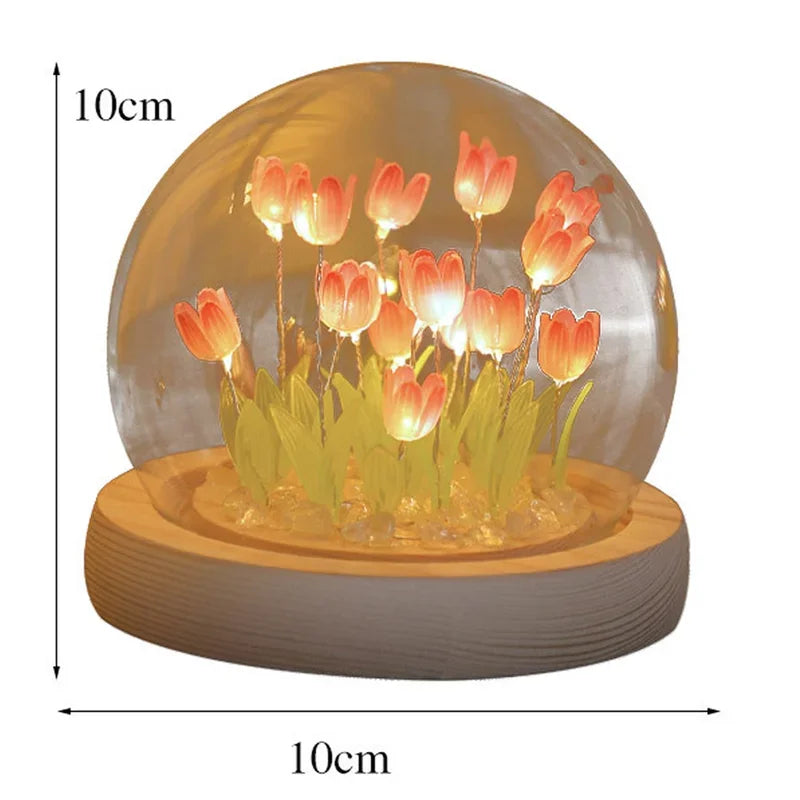 Vintage Artificial Tulip Flower Night Light