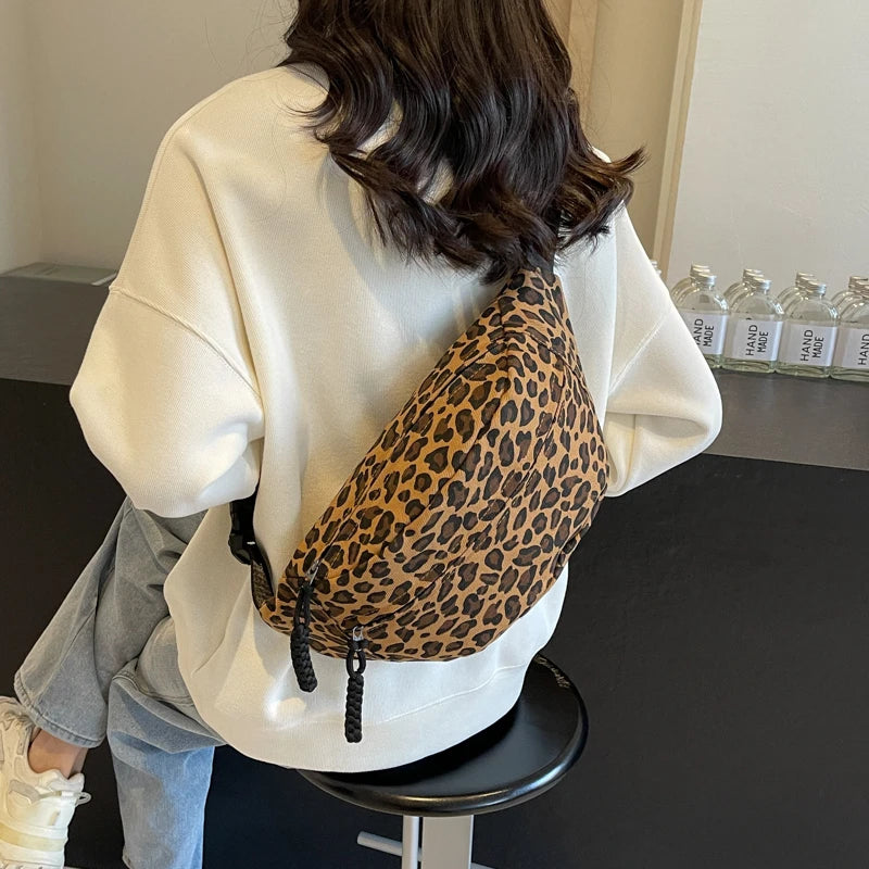 Vintage Leopard Print Fanny Pack Women’s Fashion Bag