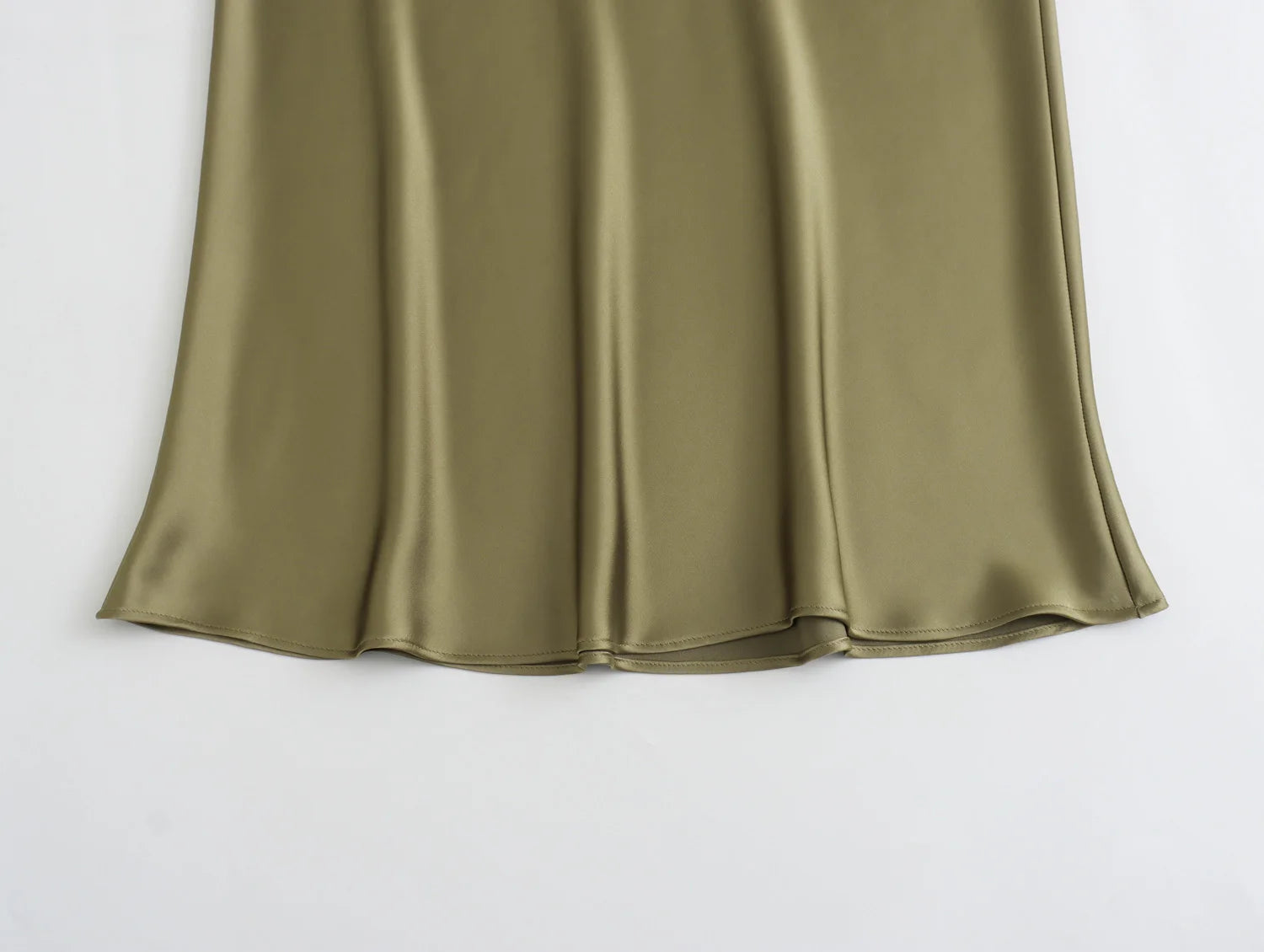 Vintage Flowing Satin Midi Skirt