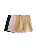 Side Pockets Front Darts Bermuda Vintage Shorts