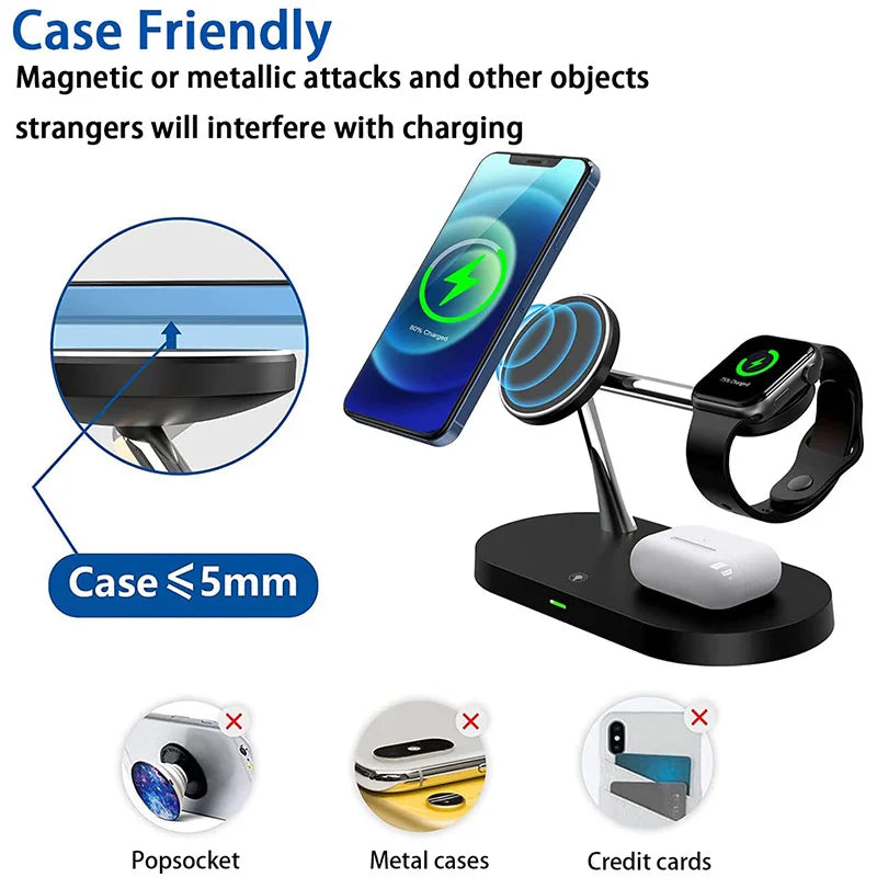 Magnetic 3-in-1 Wireless Charger Stand