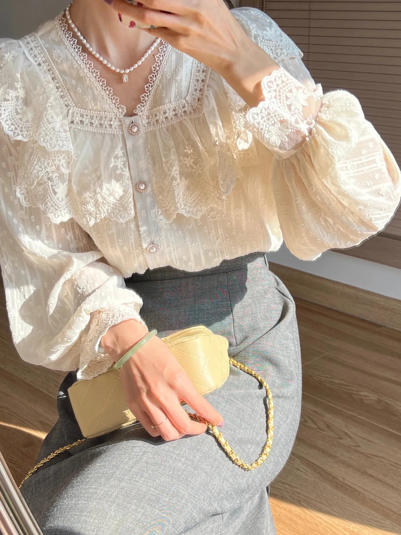 Vintage Lace Lolita Long Sleeve Blouse