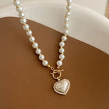 Vintage Pearl Mermaid T-Buckle Necklace for Women