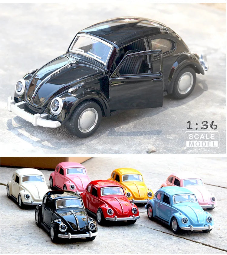 Vintage Beetle Diecast Pull Back Car