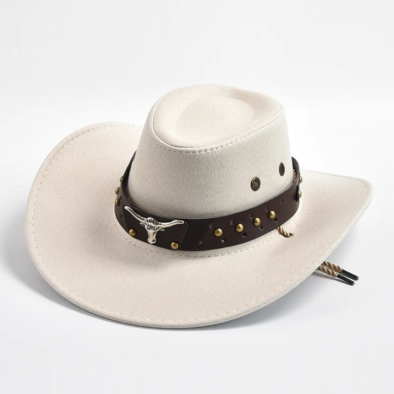 Vintage Suede Cowboy Hat for Parties