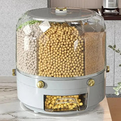 360° Rotating Rice Dispenser - Moisture-Proof Storage