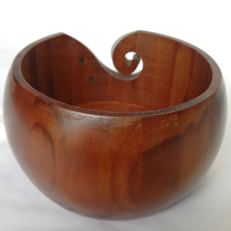 Vintage Handmade Eco-friendly Wooden Yarn Bowl Organizer