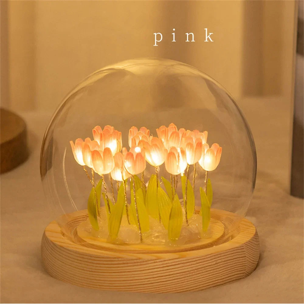 Vintage Artificial Tulip Flower Night Light