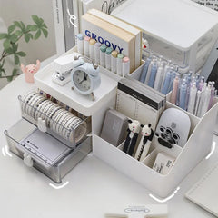 Desktop Transparent Cosmetics Organizer with Drawers