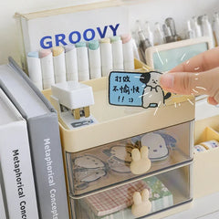 Desktop Transparent Cosmetics Organizer with Drawers