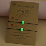 Vintage Luminous Pinky Promise Couple Bracelets