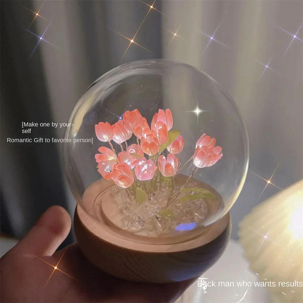 Vintage Artificial Tulip Flower Night Light