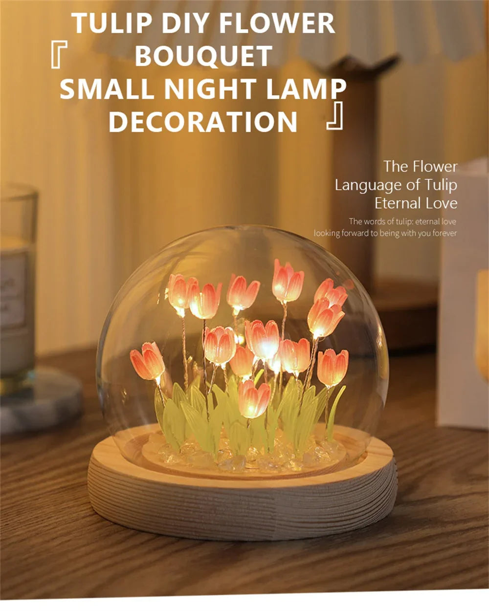 Vintage Artificial Tulip Flower Night Light